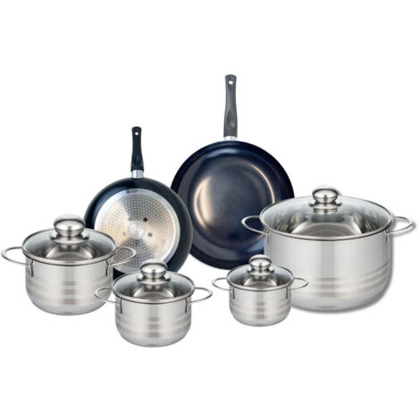 Ensemble de 2 Poêles de cuisson 20 et 24 cm et 4 faitouts 12, 14, 16 et 24 cm Elo Prima Brillant