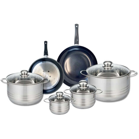 Ensemble de 2 Poêles de cuisson 20 et 24 cm et 4 faitouts 12, 14, 20 et 24 cm Elo Prima Brillant