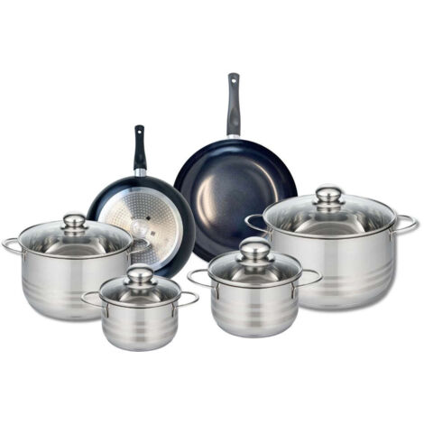 Ensemble de 2 Poêles de cuisson 20 et 24 cm et 4 faitouts 14, 16, 20 et 24 cm Elo Prima Brillant