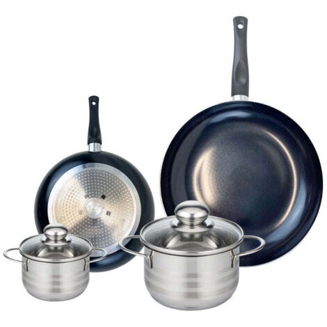 Ensemble de 2 Poêles de cuisson 20 et 28 cm et 2 faitouts 12 et 16 cm Elo Prima Brillant