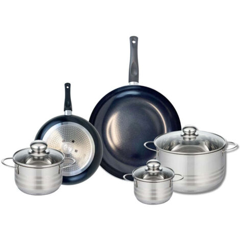 Ensemble de 2 Poêles de cuisson 20 et 28 cm et 3 faitouts 12, 14 et 20 cm Elo Prima Brillant