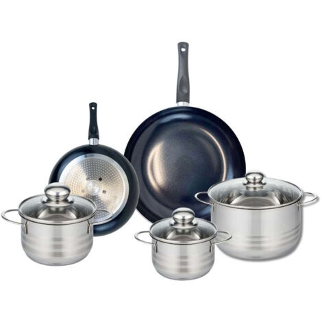 Ensemble de 2 Poêles de cuisson 20 et 28 cm et 3 faitouts 14, 16 et 20 cm Elo Prima Brillant