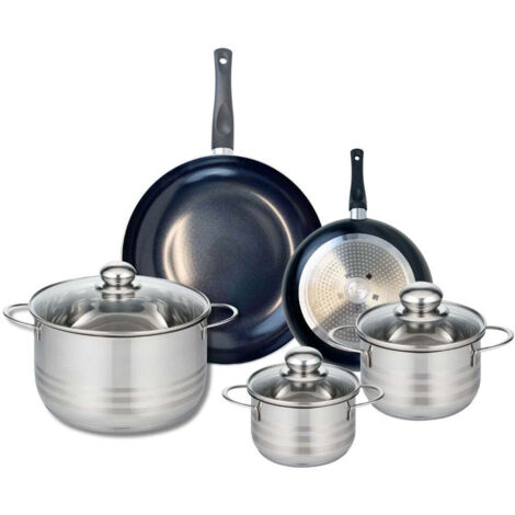 Ensemble de 2 Poêles de cuisson 20 et 28 cm et 3 faitouts 14, 16 et 24 cm Elo Prima Brillant