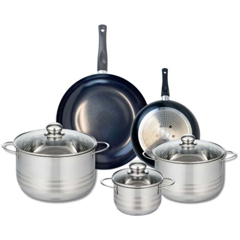 Ensemble de 2 Poêles de cuisson 20 et 28 cm et 3 faitouts 14, 20 et 24 cm Elo Prima Brillant