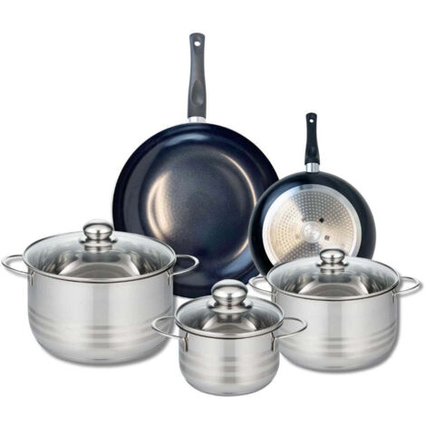 Ensemble de 2 Poêles de cuisson 20 et 28 cm et 3 faitouts 16, 20 et 24 cm Elo Prima Brillant