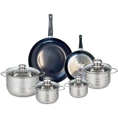 Ensemble de 2 Poêles de cuisson 20 et 28 cm et 4 faitouts 12, 14, 16 et 20 cm Elo Prima Brillant