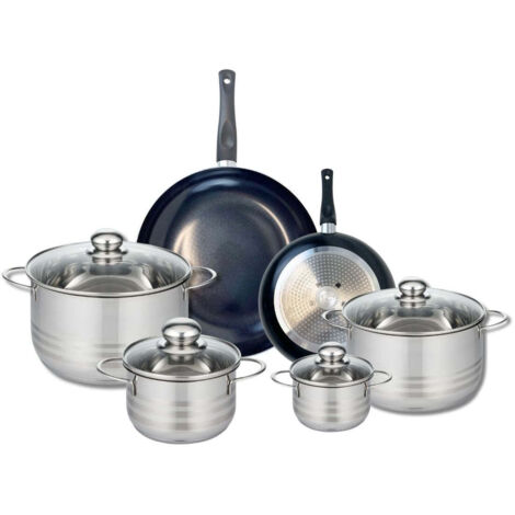 Ensemble de 2 Poêles de cuisson 20 et 28 cm et 4 faitouts 12, 16, 20 et 24 cm Elo Prima Brillant