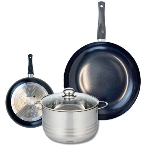 Ensemble de 2 Poêles de cuisson 20 et 32 cm et 1 faitout 20 cm Elo Prima Brillant