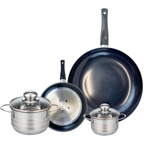 Ensemble de 2 Poêles de cuisson 20 et 32 cm et 2 faitouts 12 et 16 cm Elo Prima Brillant