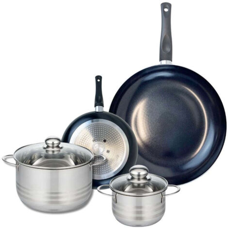 Ensemble de 2 Poêles de cuisson 20 et 32 cm et 2 faitouts 14 et 20 cm Elo Prima Brillant