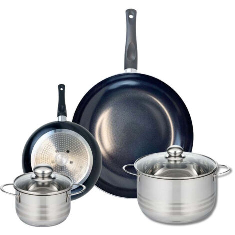 Ensemble de 2 Poêles de cuisson 20 et 32 cm et 2 faitouts 16 et 20 cm Elo Prima Brillant