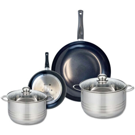 Ensemble de 2 Poêles de cuisson 20 et 32 cm et 2 faitouts 20 et 24 cm Elo Prima Brillant