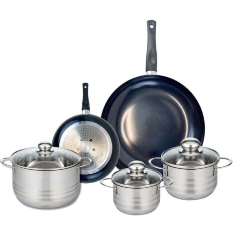 Ensemble de 2 Poêles de cuisson 20 et 32 cm et 3 faitouts 14, 16 et 20 cm Elo Prima Brillant