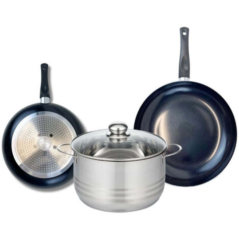 Ensemble de 2 Poêles de cuisson 24 et 28 cm et 1 faitout 24 cm Elo Prima Brillant