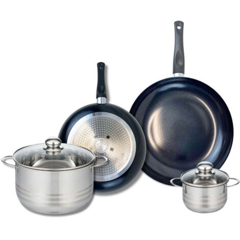 Ensemble de 2 Poêles de cuisson 24 et 28 cm et 2 faitouts 12 et 20 cm Elo Prima Brillant