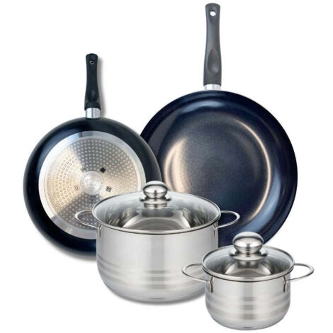 Ensemble de 2 Poêles de cuisson 24 et 28 cm et 2 faitouts 14 et 20 cm Elo Prima Brillant