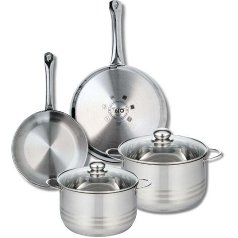 Ensemble de 2 Poêles de cuisson 24 et 28 cm et 2 faitouts 20 et 24 cm Elo Profi Brillant