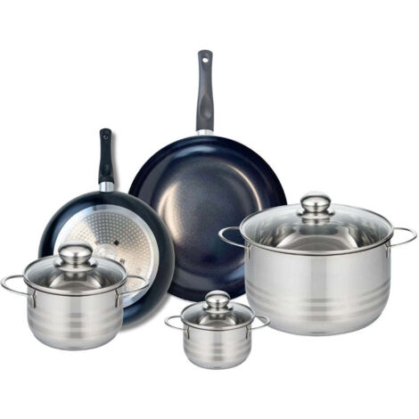 Ensemble de 2 Poêles de cuisson 24 et 28 cm et 3 faitouts 12, 16 et 24 cm Elo Prima Brillant