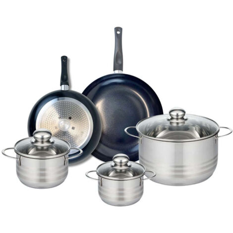 Ensemble de 2 Poêles de cuisson 24 et 28 cm et 3 faitouts 14, 16 et 24 cm Elo Prima Brillant