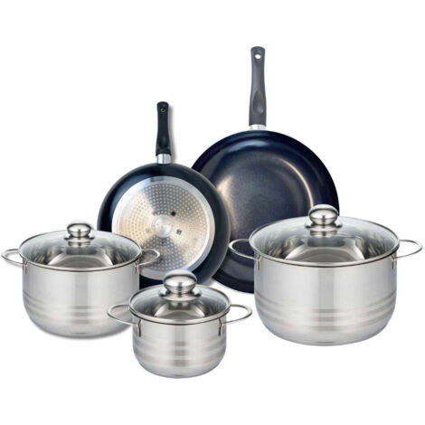 Ensemble de 2 Poêles de cuisson 24 et 28 cm et 3 faitouts 16, 20 et 24 cm Elo Prima Brillant