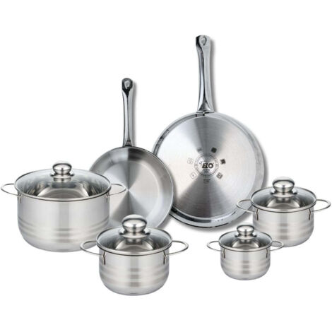 Ensemble de 2 Poêles de cuisson 24 et 28 cm et 4 faitouts 12, 14, 16 et 20 cm Elo Profi Brillant