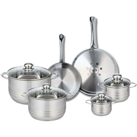 Ensemble de 2 Poêles de cuisson 24 et 28 cm et 4 faitouts 12, 14, 20 et 24 cm Elo Profi Brillant
