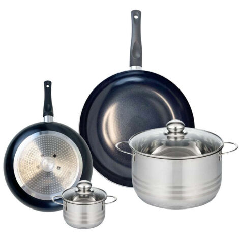 Ensemble de 2 Poêles de cuisson 24 et 32 cm et 2 faitouts 12 et 24 cm Elo Prima Brillant