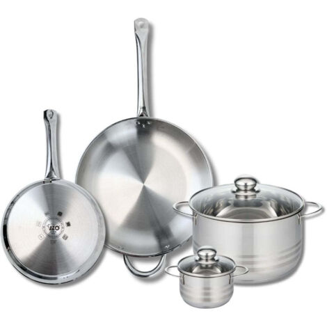 Ensemble de 2 Poêles de cuisson 24 et 32 cm et 2 faitouts 12 et 24 cm Elo Profi Brillant