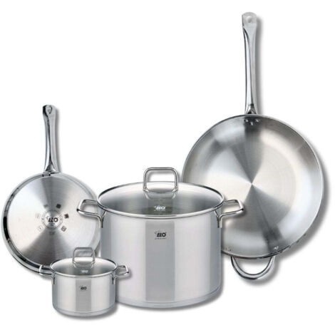 Ensemble de 2 Poêles de cuisson 24 et 32 cm et 2 faitouts 14 et 26 cm Elo Profi Citrin