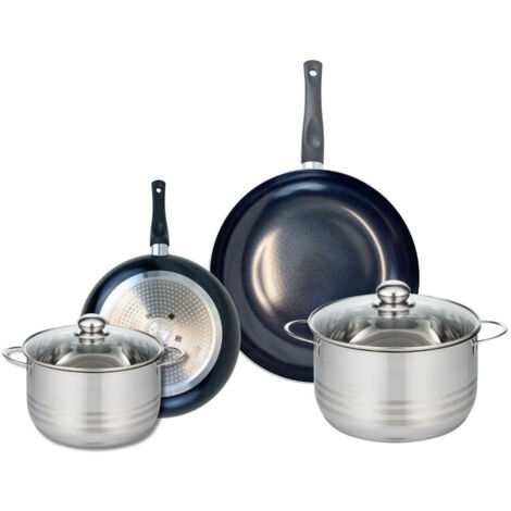Ensemble de 2 Poêles de cuisson 24 et 32 cm et 2 faitouts 20 et 24 cm Elo Prima Brillant
