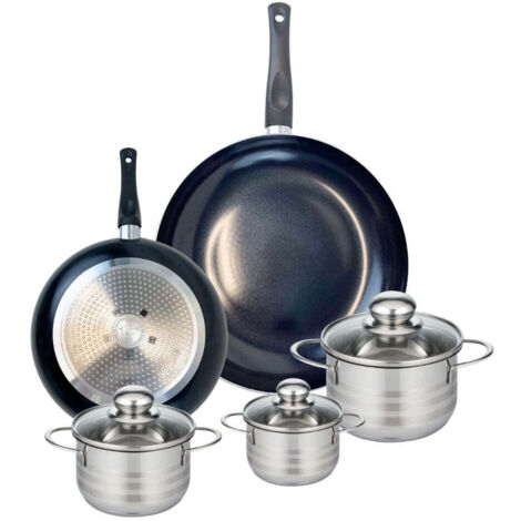 Ensemble de 2 Poêles de cuisson 24 et 32 cm et 3 faitouts 12, 14 et 16 cm Elo Prima Brillant
