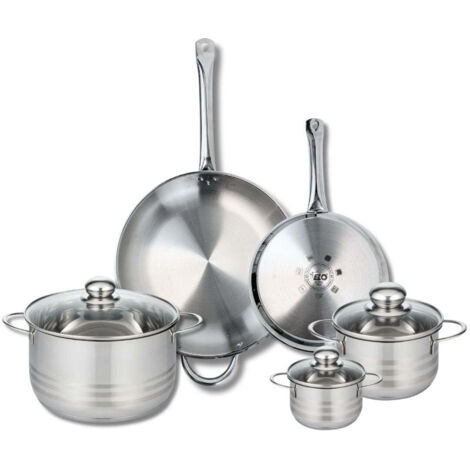 Ensemble de 2 Poêles de cuisson 24 et 32 cm et 3 faitouts 12, 16 et 24 cm Elo Profi Brillant