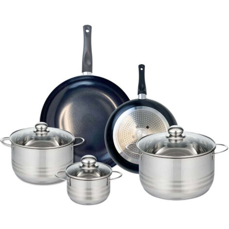 Ensemble de 2 Poêles de cuisson 24 et 32 cm et 3 faitouts 14, 20 et 24 cm Elo Prima Brillant