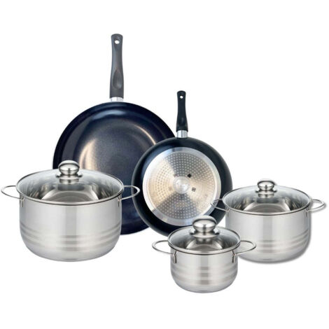 Ensemble de 2 Poêles de cuisson 24 et 32 cm et 3 faitouts 16, 20 et 24 cm Elo Prima Brillant