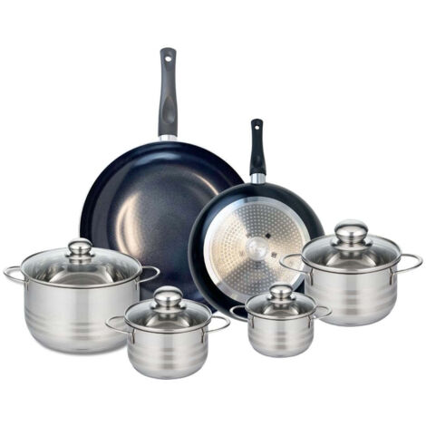 Ensemble de 2 Poêles de cuisson 24 et 32 cm et 4 faitouts 12, 14, 16 et 20 cm Elo Prima Brillant