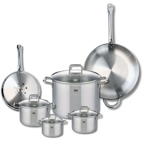 Ensemble de 2 Poêles de cuisson 24 et 32 cm et 4 faitouts 12, 14, 16 et 26 cm Elo Profi Citrin