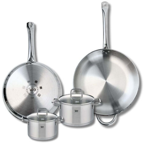 Ensemble de 2 Poêles de cuisson 28 et 32 cm et 2 faitouts 14 et 16 cm Elo Profi Citrin