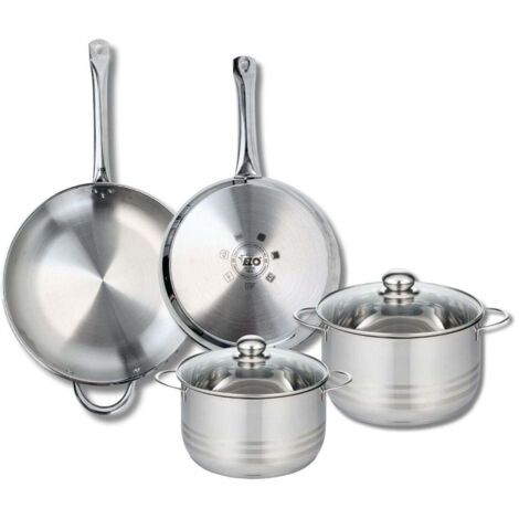 Ensemble de 2 Poêles de cuisson 28 et 32 cm et 2 faitouts 20 et 24 cm Elo Profi Brillant