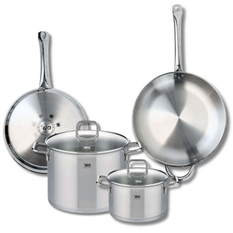 Ensemble de 2 Poêles de cuisson 28 et 32 cm et 2 faitouts 20 et 26 cm Elo Profi Citrin