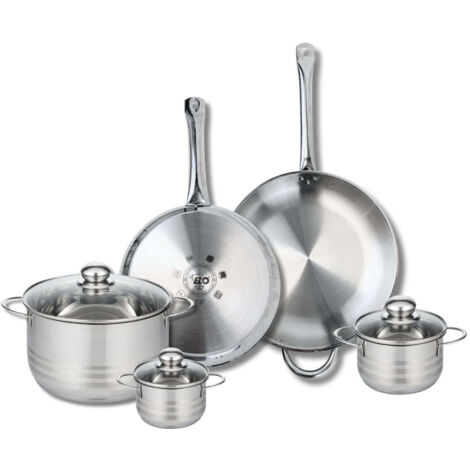 Ensemble de 2 Poêles de cuisson 28 et 32 cm et 3 faitouts 12, 14 et 24 cm Elo Profi Brillant