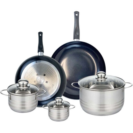 Ensemble de 2 Poêles de cuisson 28 et 32 cm et 3 faitouts 12, 16 et 24 cm Elo Prima Brillant