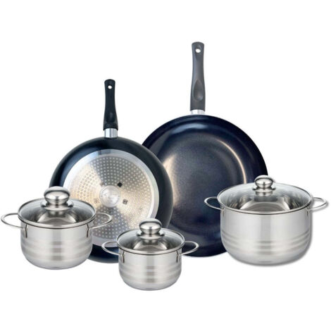 Ensemble de 2 Poêles de cuisson 28 et 32 cm et 3 faitouts 14, 16 et 20 cm Elo Prima Brillant
