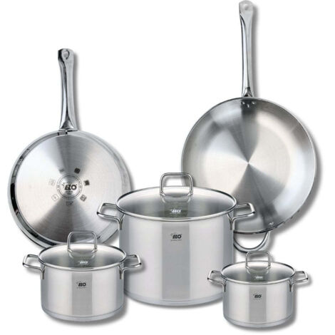 Ensemble de 2 Poêles de cuisson 28 et 32 cm et 3 faitouts 16, 20 et 26 cm Elo Profi Citrin