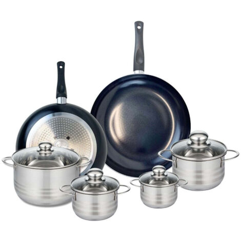 Ensemble de 2 Poêles de cuisson 28 et 32 cm et 4 faitouts 12, 14, 16 et 20 cm Elo Prima Brillant