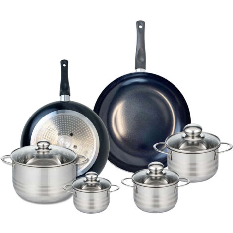 Ensemble de 2 Poêles de cuisson 28 et 32 cm et 4 faitouts 12, 14, 16 et 24 cm Elo Prima Brillant