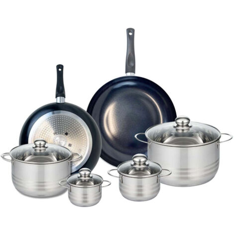 Ensemble de 2 Poêles de cuisson 28 et 32 cm et 4 faitouts 12, 14, 20 et 24 cm Elo Prima Brillant
