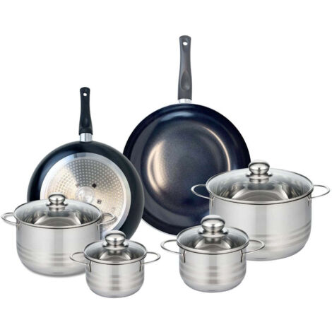 Ensemble de 2 Poêles de cuisson 28 et 32 cm et 4 faitouts 14, 16, 20 et 24 cm Elo Prima Brillant