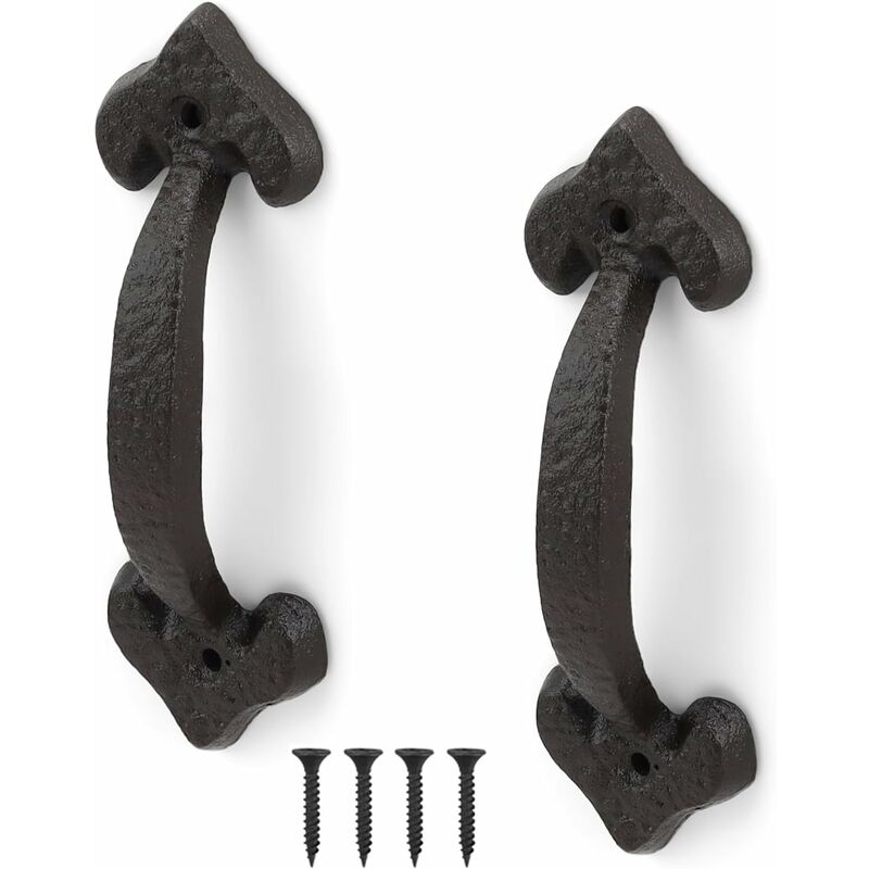 Linghhang - Ensemble de 2 poignées de porte coulissantes, poignées de porte antiques en fonte, poignées de porte vintage, gamme complète