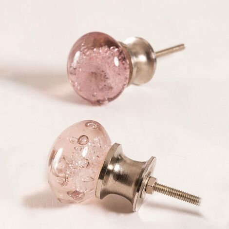Ensemble de 2 poignées en verre Burbu SKLUM Rose Guimauve - Rose Guimauve