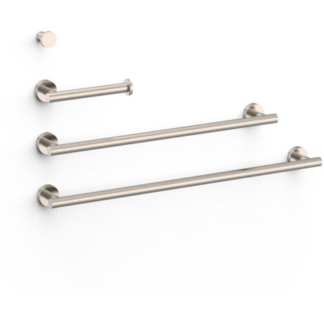 Ensemble de 2 Porte-serviettes et 1 Dérouleur à papier WC Acier - TRES 09598102AC